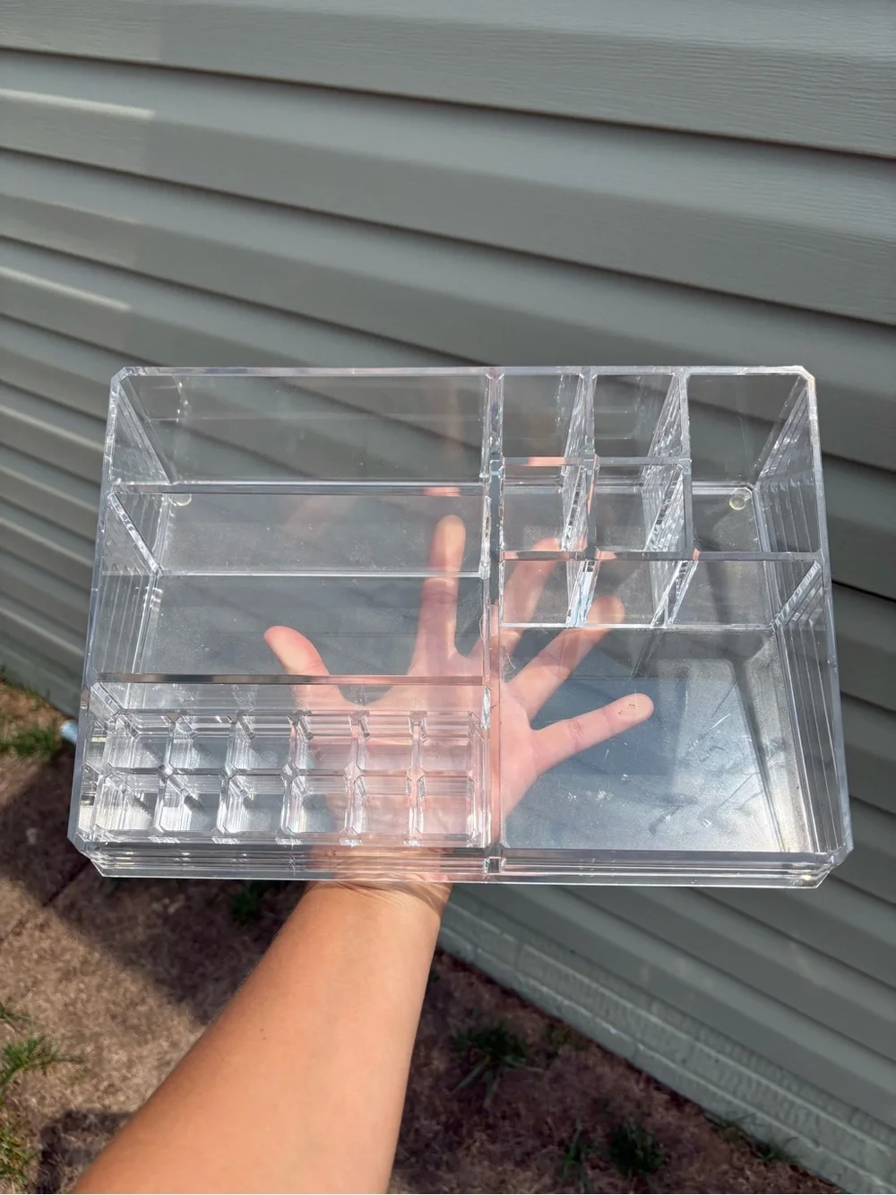 Clear Acrylic Multi-Compartment Cosmetic Makeup Organizer - The Container Store